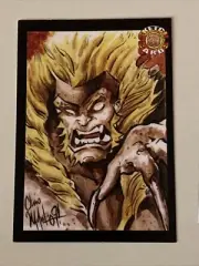 SABRETOOTH Sketch Card Print Signed by Chris McJunkin WOLVERINE