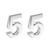 Self Adhesive House Number 1.38 Inch ABS Number 5 for Mailbox Silver Tone 2 Pcs