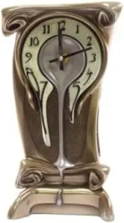 Unicorn Studios BD08390A4 Melting Warped Clock - Polished Bronze Eggshell Face