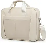 GAOCHY 15-16 Inch Granulated Shoulder Portable Bag, Compatible with MacBook Pro 16 M4/M3/M2/M1, MacBook Air 15 M4 2025, ASUS Vivobook 16/16X Laptop, Messenger Bag, Pearl White & Cream Pink
