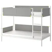 VITVAL Bunk bed frame, white, light grey, Single