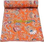 Beautiful Indian Vintage Kantha Quilt, Cotton Quilt, Bedspread, Throw Blanket Size (King 108" x 108")