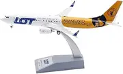 Pre-Built Model Aircraft 18CM Polish Airlines for Boeing B737-8MAX SP-LVK 1:200 Scale Model Airplane with Stand Collectible Aircraft Replica Miniature Airplane Model