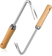 CANIGHT Gardening Hand Weeder Tool Ergonomic Stainless Steel Weeding Puller with Handle for Easy Root Removal for Garden and Weeding Durable