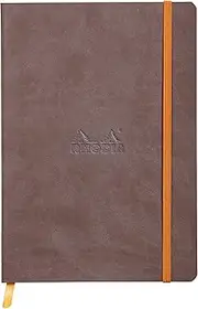 Rhodia 117453C Rhodiarama Notebook with Soft Cover, Dot Grid, 80 Sheets, 90 g Ivory Paper, A5 148 x 210 mm, Bookmark, Inner Pocket, 1 Piece, Chocolate Brown