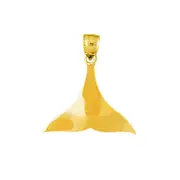 14K Gold Fluke Grey Whale Tail Pendant
