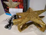 Christmas Tree Topper Led Projector Light Plug In Gold Star