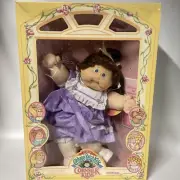 Cabbage Patch Kids Cornsilk Hair Kids 3820 Brown Hair/Blue Eyes Rare Headgear C1