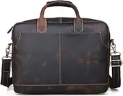 [HAMKVBPR] Mens Briefcase Men Retro Leather Briefcase Business Travel Laptop Bag Messenger Bag Large Tote Messenger Bag for Work Business