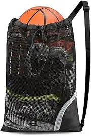 Mesh Drawstring Bag Backpack Swimming Pool Bag Nylon Washable String Sports Equipment Storage Sackpack Beach Travel Gym Camping Workout Gear
