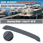 4 Bow Bimini Top Storage Boot No Frame Gray 91"-96" W 600D Polyester Canvas