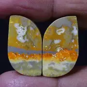 27.10 CT 100% Natural Bumble Bee Jasper Pair Cabochon Earring Supply Gemstone