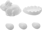 CORHAD Hand-Painted Ornament Set Foam Craft White Easter Decor Kids Craft Kit Unfinished Foam Easter Ornament