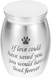 Mini Pet Cremation Urn Aluminum Alloy Dog Urn for Ashes Keepsake Memorial Container Corrosion Resistant Pet Ash Holder