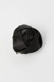 Black Flower Corsage Rosette Pin On Brooch