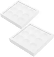 Healeved 2pcs DIY Eyeshadow Palette Refillable Makeup Organizer Container 9 Grids Clear Plastic Case for Eyeshadow Blush Highlighter Contour Concealer