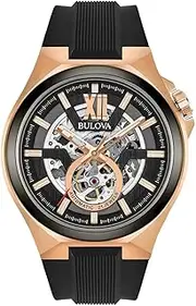 [Bulova] Men's Analogue Automatic Watch with Silicone Strap 98A177