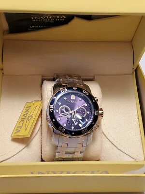 Invicta Pro Diver Scuba Quartz Chronograph Watch Silvertone/Gold New