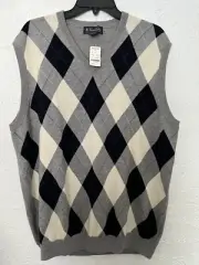 $90 NEW Brooks Brothers Merino Wool Argyle Sweater Vest Multicolor Men's XL