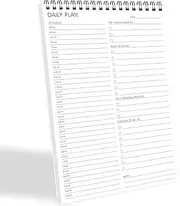To Do List Notepad Half-Hour Hourly Schedules - Daily Planner Pad Undated 52 Sheets Tear Off, 6.5" x 9.8" Planning Pad Checklist Productivity Note Pad for Work and Personal Organized