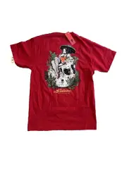 SULLEN ART Red BLAQ SUNSHINE Skull Pin Up Tattoo Short Sleeve T-shirt Medium M