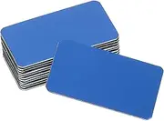 sourcing map 12 Pcs Blank Name Plates, 1.6 x 0.9 Engraved Metal Name Plate Laser Strong Adhesive Nameplate Anodized Aluminium Custom Blank Plates for Signs DIY Crafts, Blue