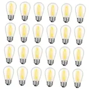 24 Pack LED S14 Replacement Light Bulbs, Waterproof 1W Vintage Edison Bulbs