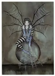 AMY BROWN NEW MINT FAIRY POSTCARD/MINI Spiderweb ORB SPINNER SPIDER WEB FAERIE