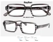 Ray-Ban RB5473 8055 Benji Striped Grey Eyeglass Frames Size 52mm RX5473 8055