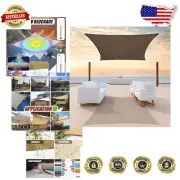 Rectangle 12' x 12' Brown Sun Shade Sail - Commercial Grade UV Protection Canopy