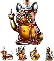 Whiskey Woof Decanter, Funny Glass Dachshund Dog Whiskey Bottle for Bar Home Office Decor, 3D Sculpted Unique Dachshunds Decanter for Wine Lovers Dog Lovers