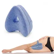 Memory Foam Leg Pillow Cushion Knee Support Washable Cover Side Sleeper-Blue
