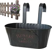 Planter Boxing Handrail Cover - Planter For Railings, Flower Boxes For Railings | Hanging Planter Made Of Metal, Hanging Deck Planter - Metal Sweep Boxes For