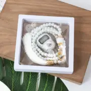 Elegant Muslim Prayer Beads with Digital Counter – White Tasbih/ Misbaha Set