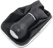 MGAVATPNPY Car Gear Shift Knob Cover with Chrome Frame 5 and 6 Shifter Knobs Black Silver Cap 12mm Compatible with Volkswagen Compatible with Bora MK4 Compatible with Golf 4 Shift knob