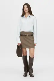 Calone Mini Skirt in Chestnut Stripe - CAMILLA AND MARC® C&M
