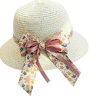 [Generic] Flower Wide Brim Hat Sun Beach Straw Flower Hats