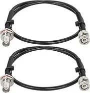 MOOKEERF BNC Cable - 2PCS 50 ohm RG58 BNC Male to Female Coax Cable Bulkhead 2FT Low Loss Antenna Extension Cable for CB Radio/VHF Ham Radio/Wireless Microphone/Antenna/CCTV/Amateur Radio etc.