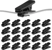 Bonsicoky 24 Pack Clips for Earphone Wire, Headphone Mount Cable Clothing Clip Use for Fixing Earphone/Microphone Cord (Black)