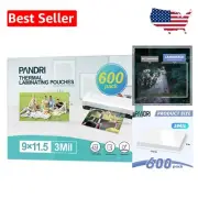 Versatile 600 Pack Laminating Pouches - Waterproof, Tear Resistant 3 Mil