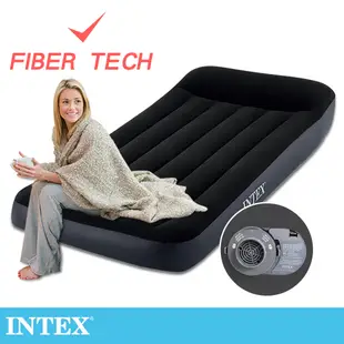 INTEX 舒適單人加大(FIBER TECH)內建幫浦充氣床-寬99cm(64145ED)