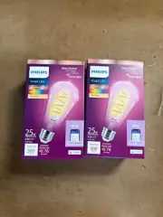 PHILIPS SMART LED COLOR 6.3W (25-Watt Replace) ST19 DECORATIVE LIGHT BULB 2 Pack
