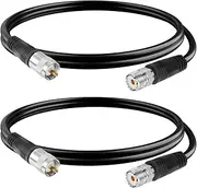 exgoofit RG8X Coaxial Cable 3FT 2-Pack, CB Coax Cable, UHF PL259 Male to Female Low Loss CB Antenna Cables, 50 Ohm for HAM Radio, Antenna Analyzer