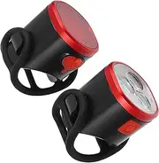 GANAZONO 1 Set Rechargeable USB Bike Light Front Headlight Rear Taillight Easy Snap Installation Multiple Modes for Night Riding for Mountain Biking and Safety