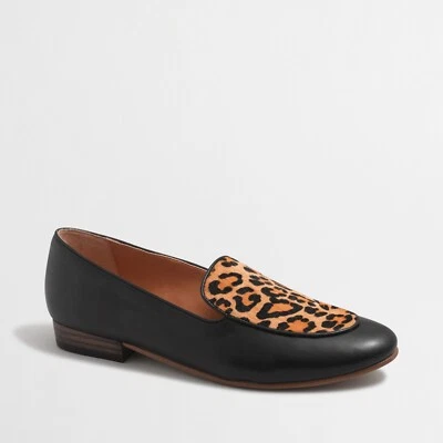 J CREW FACTORY NWB Calf-Hair Stacked Heel Loafers/Flats* Leopard * $109