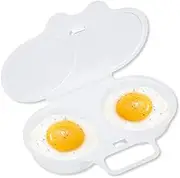 Microwave Egg Poacher, Reusable Poached Egg Maker Microwave Egg Cooker, Double Cups Egg Boiler Breakfast Cookware for Kitchen Gadgets (1 Pcs)