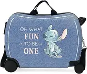 [Disney] Stich Dance it Out Children's Suitcase Blue 50x38x20cm Hard ABS Combination Lock Side 34L 1.8 kg 2 Wheels Hand Luggage, Blue, One Size, Children's Suitcase, Blue, One Size, Children's Suitcase