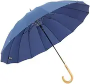 WLLKIY Retro Umbrella, Wooden Long Curved Handle Business Gentleman Umbrella for Men And Women, 16-Rib Wind-Resistant Golf Umbrella