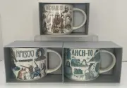 Disney 2022 Star Wars Starbucks Been There Mugs Set of 3 Naboo Ahch-To Nevarro