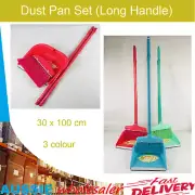 Long Handled Dustpan and Broom Set Dust Pan Brush Set Indoor Outdoor Cleaner